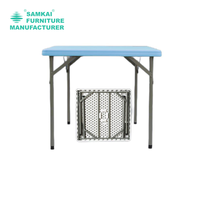 Table pliante en plastique HDPE SK-ZDZ-D004, table carrée d'extérieur pour le camping, le pique-nique et les banquets