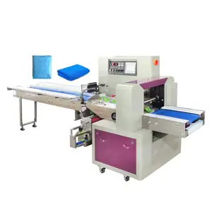 Автоматическая упаковочная машина для медицинской униформы, 3 серводвигателя, ПЛК-контроллер, упаковка для медицинской защиты одежды