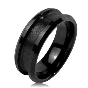 Оптовая продажа модных ювелирных изделий 8 мм пустая инкрустация вольфрамовые деревянные керамические кольца сердечники мужские кольца из карбида вольфрама обручальное кольцо