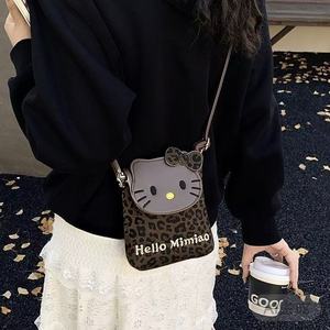 Hello Mimiao Leopard <b>Print</b> Cat <b>Mini</b> Crossbody Bag 7 Inch Cartoon Women's Everyday Outfits Spring 2023 Cell Phone Pouch - Product Image 2