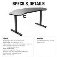 Bureau de direction moderne réglable électroniquement en MDF et métal, avec cloisons, durable, écologique, pour usage commercial et villa