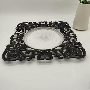 Clear PP Eco-Friendly 13-Inch <strong>Square</strong> Charger <strong>Plates</strong> Decorative Europe Style Service Tray for Table <strong>Setting</strong> - Product Image 6