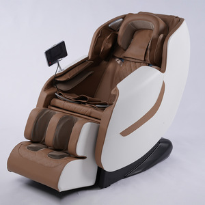 Fauteuil de massage complet sans rail, à brancher, couleur marron A19B, avec rouleau de massage pour les pieds et support pour les épaules - Product Image 1