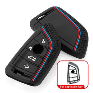Étui de protection en silicone pour clé de voiture télécommande <span class=keywords><strong>BMW</strong></span> F48 F46 F10 F20 F30 X1 X2 X3 X4 X5 X6 Z4 Séries 1 2 3 4 5 6 7 Portefeuille - Product Image 1