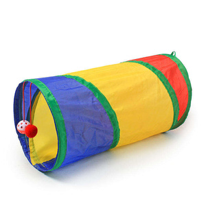 Gato plegable de juguete para mascotas, túnel interactivo curvo de canal colorido para interior, pasarela de arcoíris - Product Image 6
