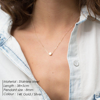 Collier pendentif disque vierge en acier inoxydable plaqué or 14 carats EMANCO, chaîne à maillons géométriques minimaliste, bijou cadeau