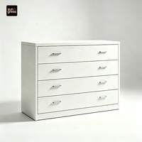Armoire de rangement en acier blanche à 4 tiroirs, 120 cm de large, robuste, à monter soi-même (KD), coffre de rangement pour chambre, salon, bureau, école, vente en gros