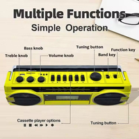 Radio cassette AM FM portable rétro à prix d'usine, lecteur audio double enregistrement, enregistreur de cassettes, lecteur de bandes