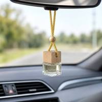 Diffuseur de voiture suspendu sur mesure 10 ml avec bouchon en bois, couvercle à vis en bois de hêtre naturel de qualité supérieure avec cordon tressé durable pour flacons de parfum