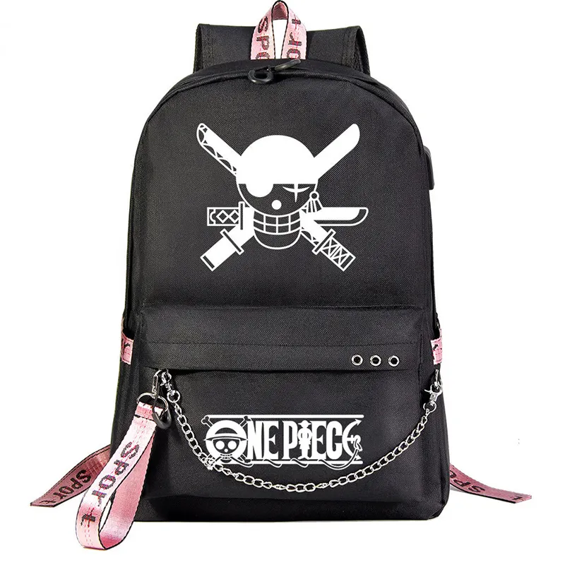 Verschiedene Stile Große Kapazität Teenager Reise rucksack Kette Ruffy Ace Zoro Schult aschen Anime Tasche Rucksack ein Stück