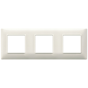 Vimar 3 Gang Wall <b>Switch</b> <b>Plate</b> White Granite Finish 27mm Length 8mm Width 0.9mm Height - Product Image 1
