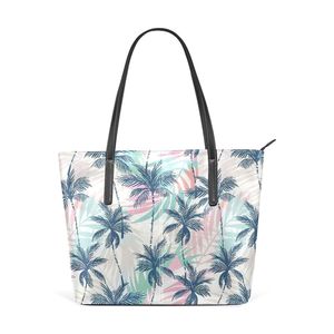 Sac fourre-tout en cuir PU personnalisé avec imprimé palmier hawaïen, imperméable, grande capacité, sac de plage pour femmes, voyage - Product Image 2