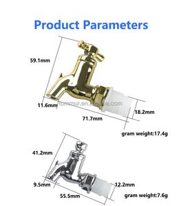Grifos de Plástico para Barriles de Vino, Whisky y Cerveza de 8 mm y 12 mm, Color Dorado, Grifo de Plástico ABS/Accesorios para Bebidas, Gran Venta - Product Image 2
