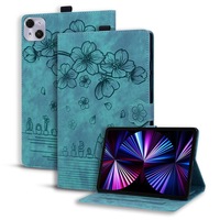 Nouvelle coque de tablette compatible TECNO Megapad Pro iPad Pro 11 Modèle 8 - Best-seller - Design Chat Fleur de Cerisier - Étui à rabat avec porte-cartes