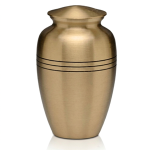 Urna Funeraria de Metal Dorado para Cenizas Humanas, Urna Conmemorativa Redonda Portátil, Florero Conmemorativo con Grabado Personalizado, 220 Pulgadas Cúbicas - I H C - Product Image 1