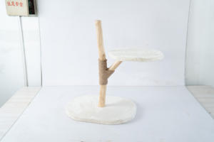 LM Holz-Katzenbaum Katzenmöbel Katzenhöhle Katzen-Spielbaum Haustier-Holzspielzeugbaum Handgefertigter Wasserhyazinthen-Haustierbaum mit Bett - Product Image 5