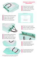 Sacs fourre-tout élégants classiques en papier cartonné blanc rayé avec poignées à cordon, impression offset, biodégradables et recyclables pour boutiques