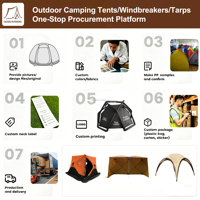 Dôme de jardin de grande taille en gros, tente de jardin, auvent, une chambre, protection contre le soleil et la pluie, abri pour le camping en plein air