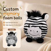 Balle anti-stress personnalisée mignonne en peluche zèbre douce, jouet sensoriel Kawaii anti-anxiété pour enfants et adultes, format poche, idéal pour les anniversaires