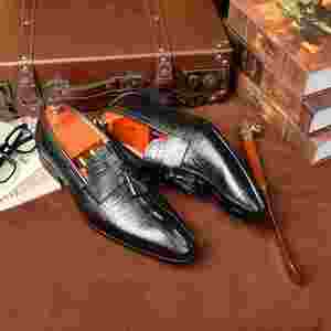 High-quality Handmade Designer Men's Leather <b>Shoes</b>-casual Fringed Loafers Driving <b>Shoes</b> Formal <b>Shoes</b> <b>Height</b> <b>Increasing</b> Autumn - Product Image 2