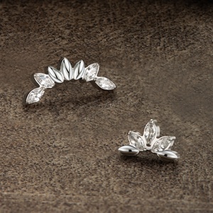 Giometal implante titanio Threadless Gemmed Tiara final Marquesa nariz cuerpo joyería hélice cartílago Piercing pendientes al por mayor - Product Image 6