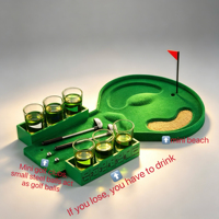 Mini jeu de golf de table en plastique, jeu interactif amusant avec verres à shot, portable et multifonctionnel pour les soirées.