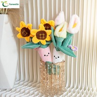 Série de bouquets de fleurs, jouet en peluche amusant, fleurs simulées à tenir en main, cadeau d'anniversaire pour meilleur ami