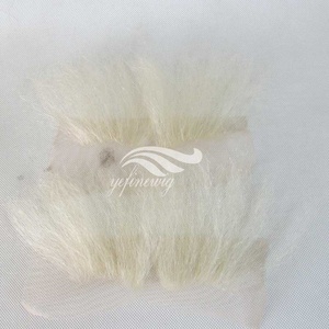Set Completo di Parrucca <span class=keywords><strong>Bianca</strong></span> con Pizzo Trasparente, Barba, Sopracciglia e Baffi in Capelli Remy Annodati a Mano - Product Image 6