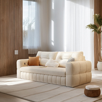 Sofá Cama Plegable de Dos Plazas con Diseño Moderno Sans, Tapizado en Tela Blanca, con Espacio de Almacenamiento