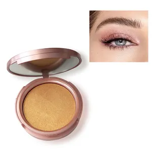 Custom Gezicht Body Glow 5 Kleur Private Label Enkele Shimmer Bronzer Highlighter Make-Up Palet