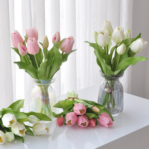 Bouquet di Tulipani Artificiali Realistici in Seta, Disponibili in Arancione, Giallo, Rosa, Bianco e <span class=keywords><strong>Viola</strong></span> per Decorazioni Domestiche, Matrimoni, Uffici - Product Image 2