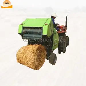 mini round pine straw baler straw picking and baling machine hay walking bundling machine