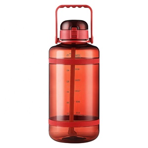 2.5L water bottle motivational drinking bottle plastic sport jug with straw