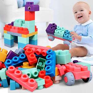 ชุดของเล่นบล็อกซิลิโคนสำหรับเด็ก ความหนาแน่นสูง ของเล่นกัดยางซิลิโคน ของเล่นบล็อกซิลิโคนแบบนุ่ม ของเล่นบล็อกซิลิโคนแบบต่อ - Product Image 1