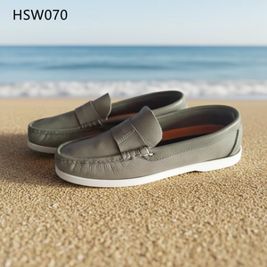Zapatos Náuticos de Hombre HY, de Primera Calidad, Completamente de Cuero, Cosidos a Mano, <span class=keywords><strong>Color</strong></span> Verde, para Caminar a Diario, Antideslizantes, con Suela de Moda, Modelo HSW070 - Product Image 1