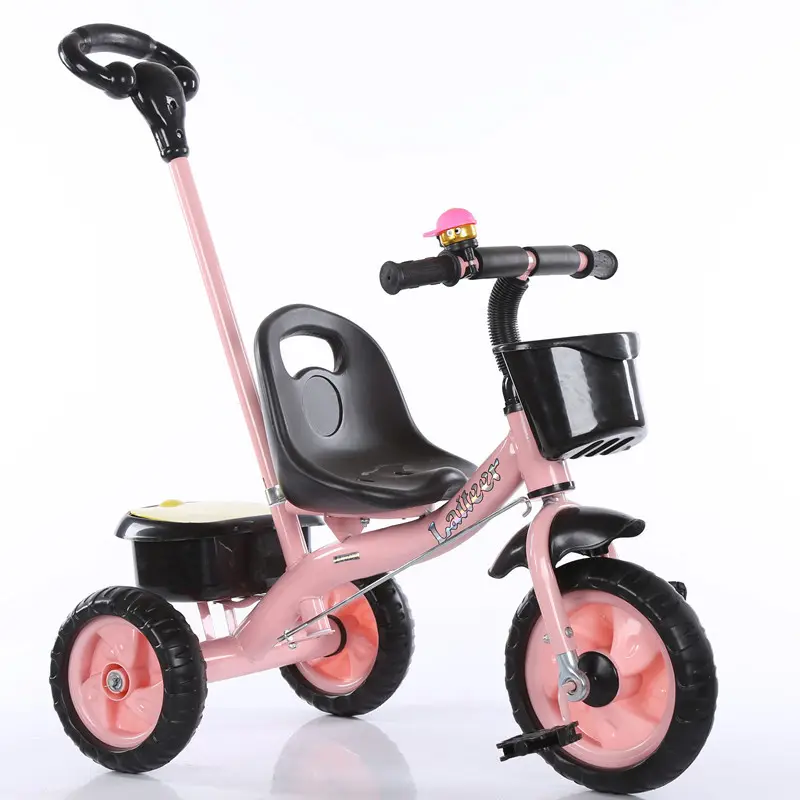 2024 wholesales factory price kids tricycle with push bar 3 in 1 type baby tricycle