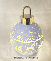 Lanterne en verre blanc avec cheval de Noël pour la décoration et la décoration intérieure avec lumière LED