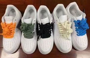 Lacets de chaussures Hf 10 couleurs, 8 mm, ronds, épais, en polyester et lin, torsadés, pour Dunk Low, beige, blanc, Af Cashew Flower - Product Image 2