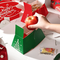 Conception personnalisée Mignonne boîte d'emballage cadeau détachable de Noël pour emballage de cadeau Bonbons Pomme Boîte de papier spéciale de luxe avec poignée