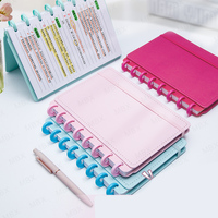 Agenda A5 B5 personnalisé de luxe en cuir PU sécurisé avec reliure à disques, plusieurs couleurs, avec ensemble de séparateurs, logo en relief, carnet de notes