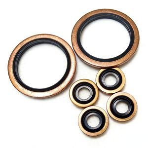 Rondelles d'étanchéité en acier inoxydable 1/4\" 3/8\" en caoutchouc métallique, filetage BSP, pièces automobiles NBR/EPDM/PTFE/FKM/Silicone - Product Image 2