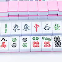 Juego de Fichas de Mahjong Americanas de Lujo Personalizadas, 166 Piezas, Acrílico Rosa, Calidad Profesional, Logotipo Personalizado, Tamaño Personalizado, Mesas de Juego/Casino