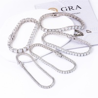 Bracelet Tennis Hip Hop en Moissanite, Argent 925, Certifié GRA, Sertissage Griffe, D/VVS, Chaîne Givrée, Tailles 2mm-6mm, Plaqué Rhodium, Enfants