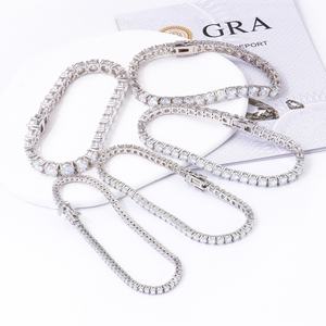 Pulsera de Tenis de Moissanita, Plata de Ley 925, Joyería Fina con Cadena de Diamantes Simulados D/VVS, Tamaños de 2 mm a 6 mm, Chapado en Rodio para Hombre y Mujer - Product Image 2