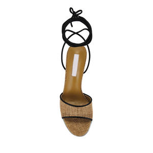 Para <span class=keywords><strong>Amazon</strong></span> Exclusivo Punta abierta Peep Correa tejida <span class=keywords><strong>Sandalias</strong></span> de tacón alto para mujeres Retro Estilo Europeo Americano Nuevo verano al aire libre - Product Image 3