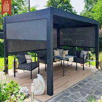 Pergola de jardin avec toit à lames orientables, auvent rétractable en aluminium pour porte d'entrée extérieure, abri contre la pluie