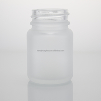 Flacon en verre givré rond de 30 ml (30 cc) pour capsules, pilules, vitamines, compléments alimentaires, produits à base de plantes avec bouchon