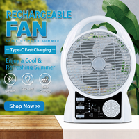 FS-N288 8 Zoll Solar AC/DC Aufladbarer Tischventilator Leiser Desktop-Ventilator Mit Bluetooth-Lautsprecher LED-Nachtlampe für Draußen