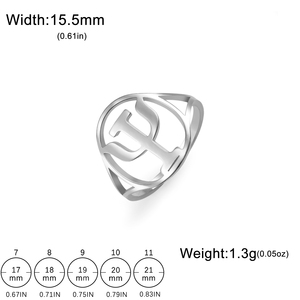 Anillos redondos con símbolo Myshape Psi, anillo de acero inoxidable para hombres y mujeres, letra griega, psicología, psiquiatría, signo médico, regalo de joyería - Product Image 6