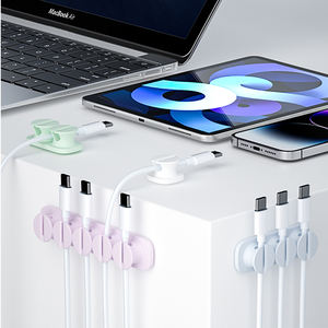 Produttore professionale di <span class=keywords><strong>5</strong></span> dimensioni TPR cavo Organizer clip con nastro <span class=keywords><strong>a</strong></span> casa auto per telefono cavo cavo Desktop Organizer - Product Image 1